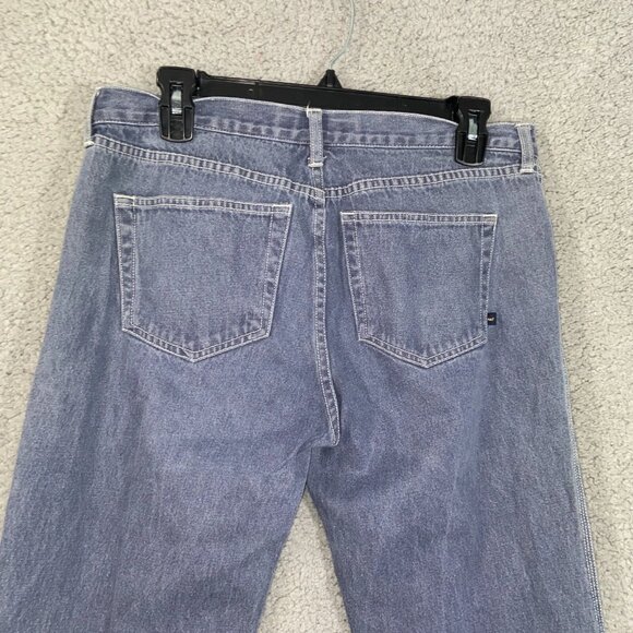 Women's blue-grey straight-leg light-colored mid-rise jeans - Picture 4 of 10